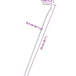 vidaXL Tentharingen 50 st Ø3 mm 23 cm gegalvaniseerd staal