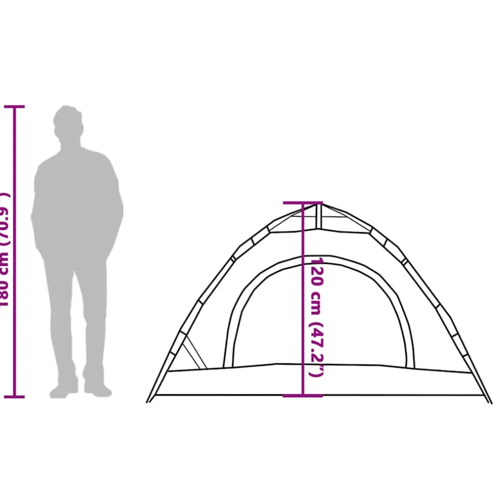 vidaXL Tent 2-persoons snelontgrendeling verduisterende stof wit