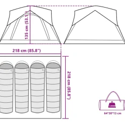 vidaXL Tent 4-persoons waterdicht groen