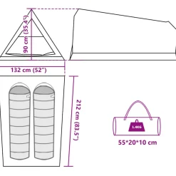 vidaXL Tent 2-persoons waterdicht olijfgroen