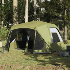 vidaXL Tent 10-persoons waterdicht snelontgrendeling groen