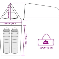 vidaXL Tent 2-persoons waterdicht camouflage