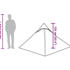 vidaXL Tent 2-persoons waterdicht grijs