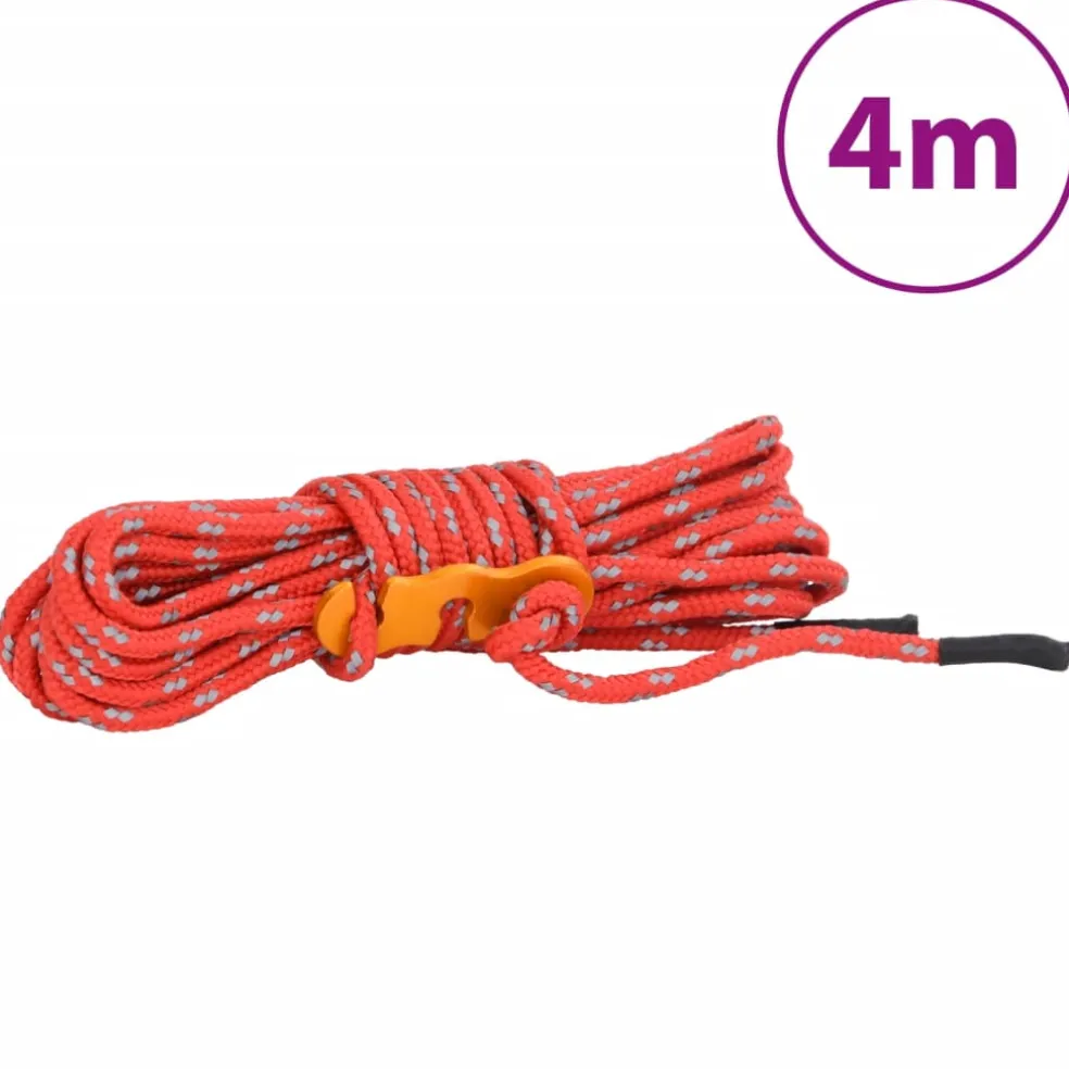 vidaXL Tentscheerlijnen met spanners 8 st reflecterend 4 m 4 mm