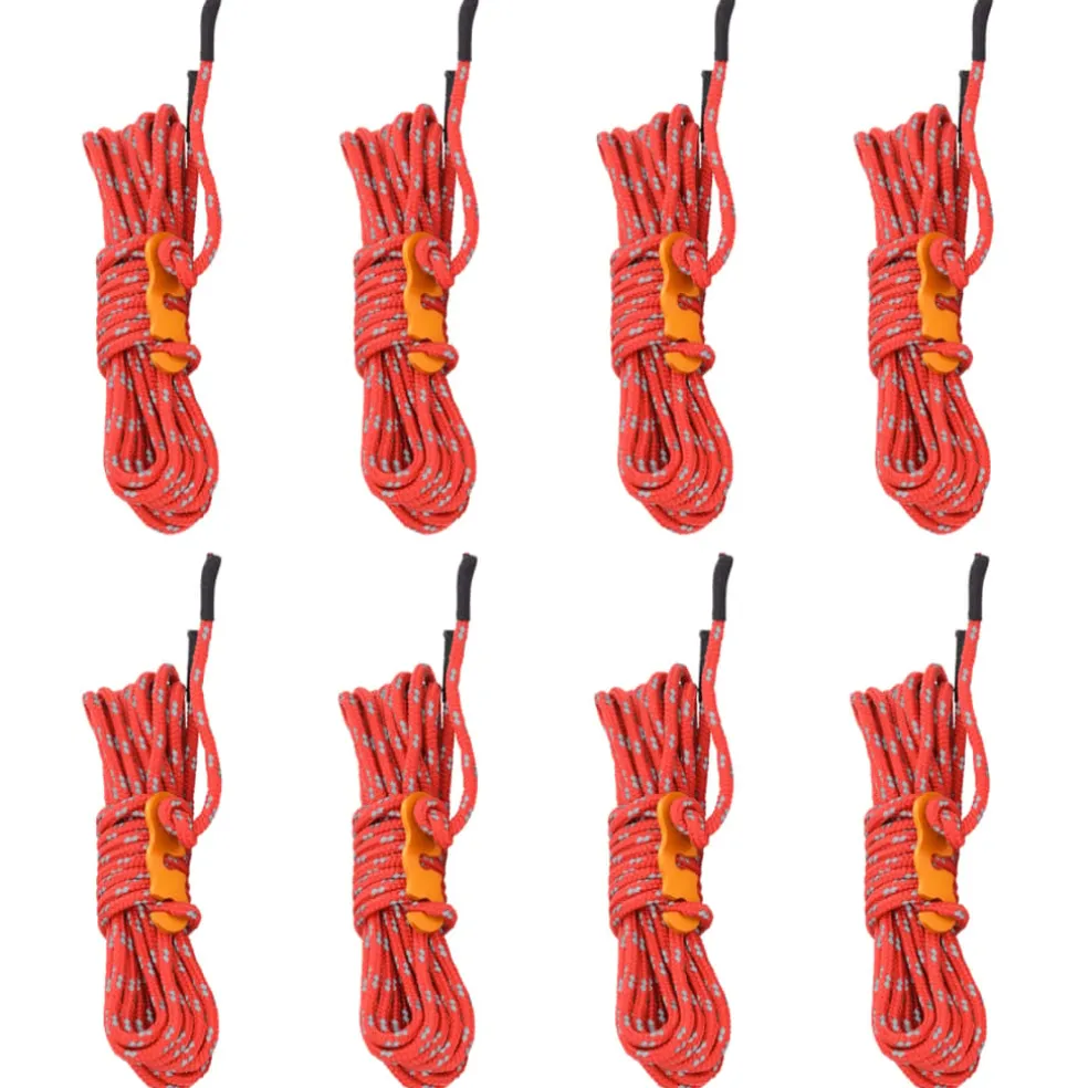 vidaXL Tentscheerlijnen met spanners 8 st reflecterend 4 m 4 mm