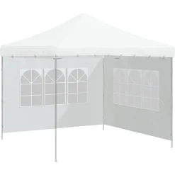 vidaXL Tentwanden met raam PE wit 2 st