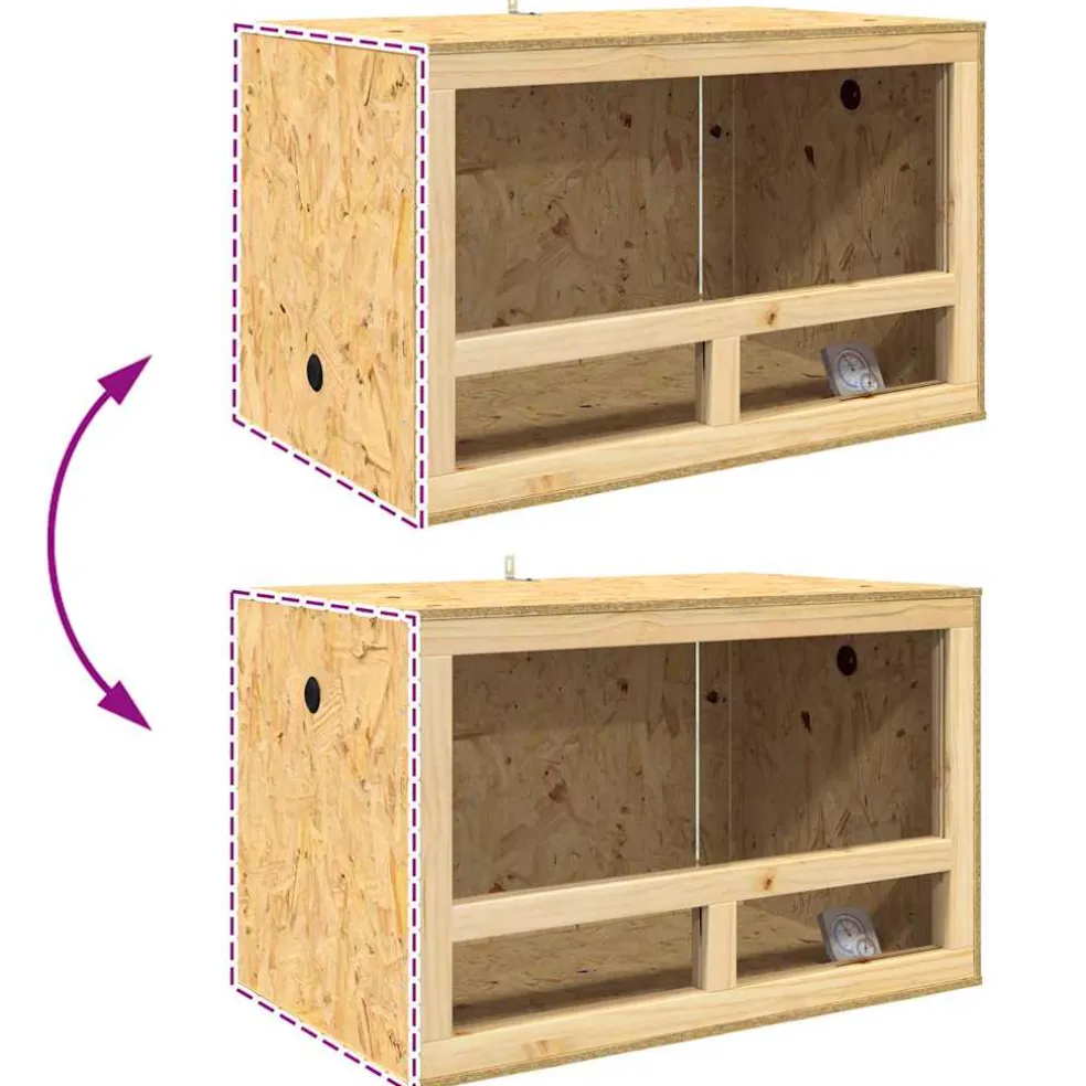 vidaXL Terrarium Bruin 80 x 50 x 50 cm OSB