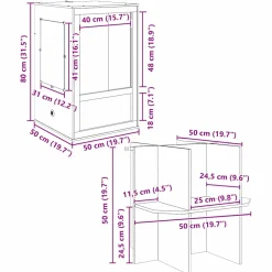 vidaXL Terrarium Bruin 50 x 50 x 130 cm OSB