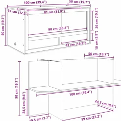 vidaXL Terrarium Bruin 40 x 40 x 90 cm OSB