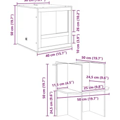 vidaXL Terrarium Bruin 50 x 50 x 100 cm OSB