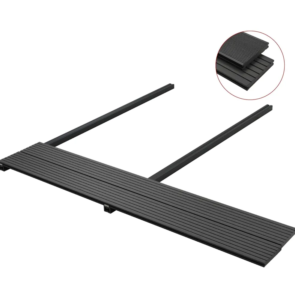 vidaXL Terras plank 16 st Zwart WPC