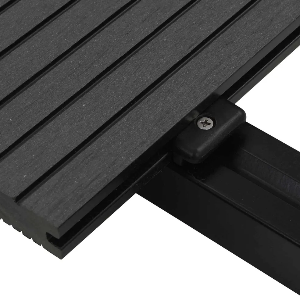 vidaXL Terras plank 16 st Zwart WPC