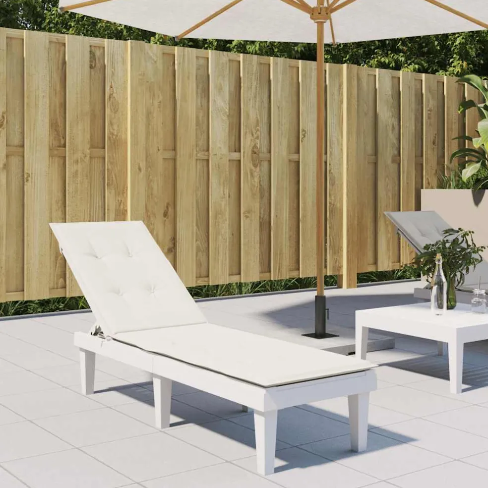 vidaXL Terrasstoelkussen (75+105) x 50 x 4 cm stof gemêleerd crèmekleurig
