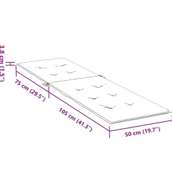 vidaXL Terrasstoelkussen (75+105) x 50 x 4 cm stof gemêleerd crèmekleurig