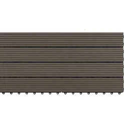 vidaXL Terras Tegel 6 st Donkerbruin 60 x 30 cm WPC