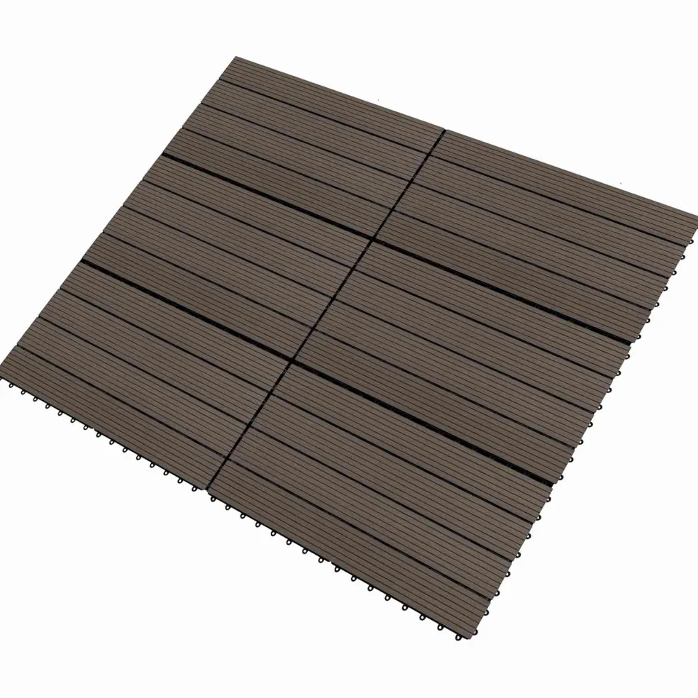 vidaXL Terras Tegel 6 st Donkerbruin 60 x 30 cm WPC