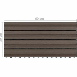 vidaXL Terras Tegel 6 st Donkerbruin 60 x 30 cm WPC