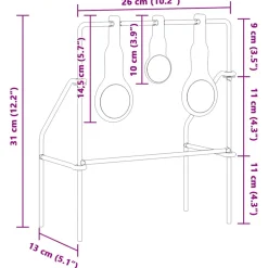 vidaXL Terugstellend Doel Zwart 26 x 13 x 31 cm Staal