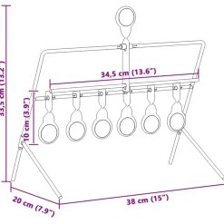 vidaXL Terugstellend Doel Zwart 38 x 20 x 33.5 cm Staal