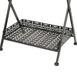 vidaXL Theetafel vintage stijl inklapbaar 58x35x72 cm metaal zwart