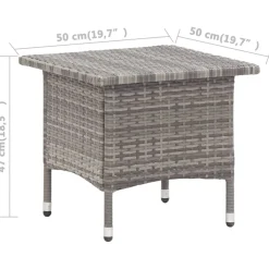 vidaXL Theetafel 50x50x47 cm poly rattan grijs