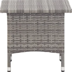 vidaXL Theetafel 50x50x47 cm poly rattan grijs