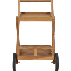 vidaXL Theewagen massief teakhout