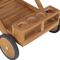 vidaXL Theewagen massief teakhout