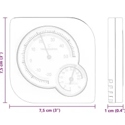 vidaXL Thermo Hygrometer Wit 7,5 x 7,5 x 1,2 cm ABS