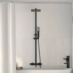 vidaXL Thermostatisch Douchesysteem Set Zwart RVS 201