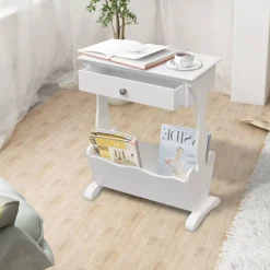 vidaXL Tijdschriftenrek Melrose wit