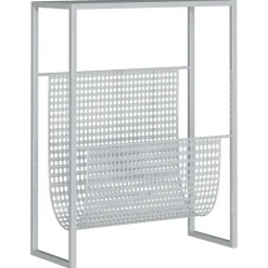 vidaXL Tijdschriftenrek 35x15x45 cm staal zilverkleurig