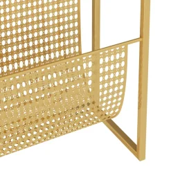 vidaXL Tijdschriftenrek 35x15x45 cm staal goudkleurig