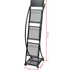 vidaXL Tijdschriftenrek zwart 40x32x131 cm A4