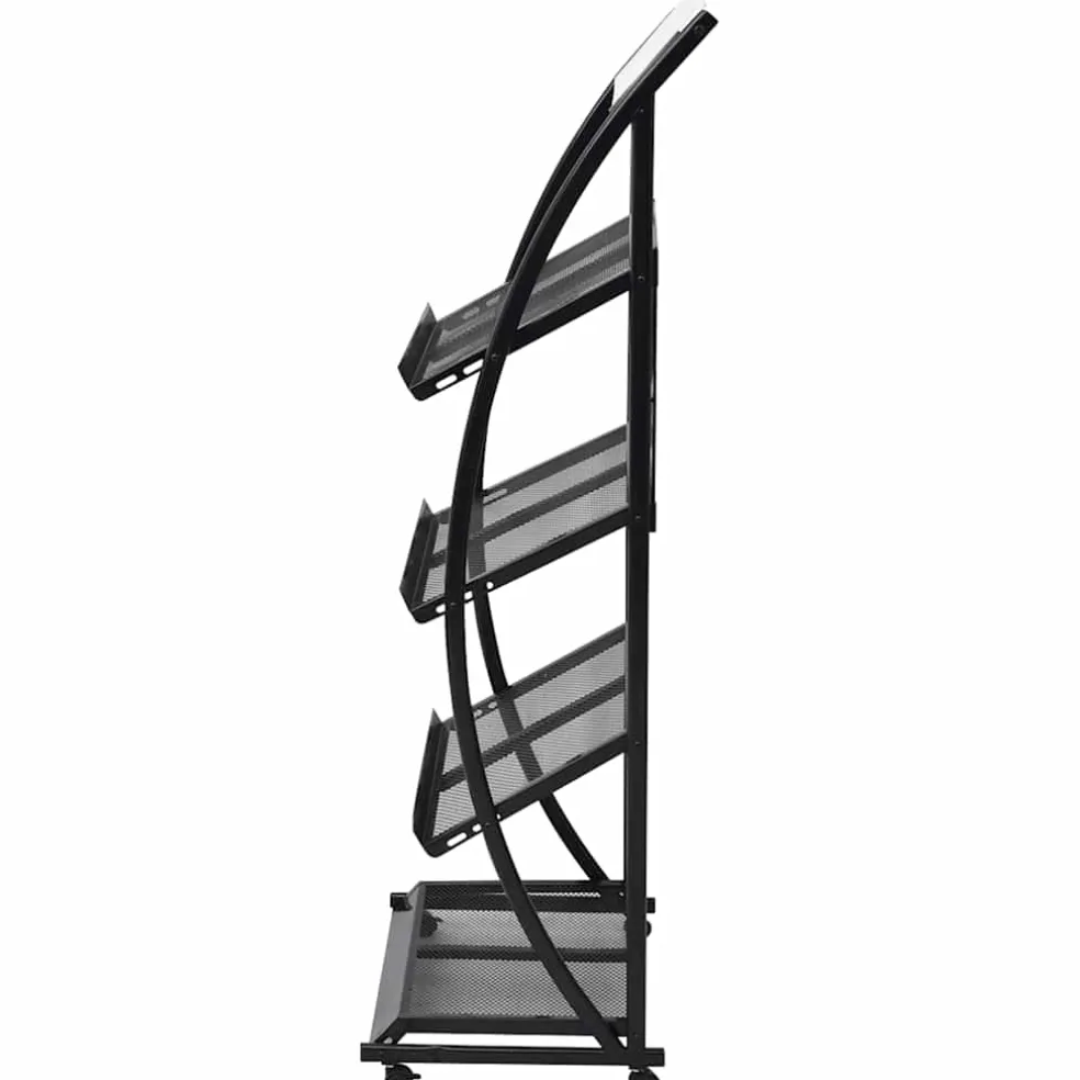 vidaXL Tijdschriftenrek zwart en wit 47x40x134 cm A4