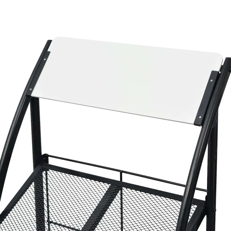 vidaXL Tijdschriftenrek zwart en wit 47x40x134 cm A4