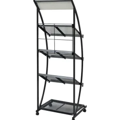 vidaXL Tijdschriftenrek zwart en wit 47x40x134 cm A4
