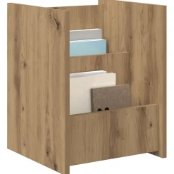 vidaXL Tijdschrift Rek Artisan Eiken 35 x 35 x 45 cm Bewerkt hout
