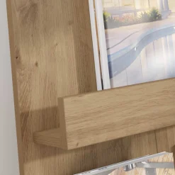 vidaXL Tijdschrift Rek Artisan Eiken 51 x 11 x 102 cm Bewerkt hout