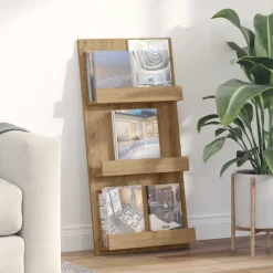 vidaXL Tijdschrift Rek Artisan Eiken 51 x 11 x 102 cm Bewerkt hout