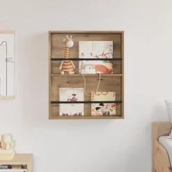 vidaXL Tijdschrift Rek Artisan Eiken 60 x 12 x 70 cm Bewerkt hout