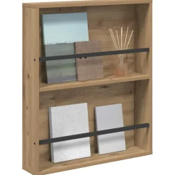 vidaXL Tijdschrift Rek Artisan Eiken 60 x 12 x 70 cm Bewerkt hout