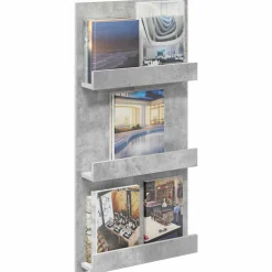 vidaXL Tijdschrift Rek Beton Grijs 102 x 30 x 45 cm