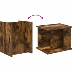 vidaXL Tijdschrift Rek Gerookt eiken 35 x 35 x 45 cm Bewerkt hout