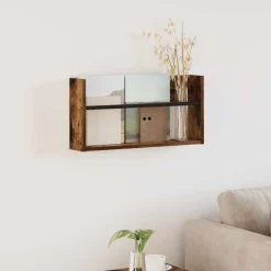 vidaXL Tijdschrift Rek Gerookt eiken 60 x 12 x 30 cm Bewerkt hout