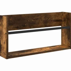 vidaXL Tijdschrift Rek Gerookt eiken 60 x 12 x 30 cm Bewerkt hout