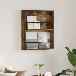 vidaXL Tijdschrift Rek Gerookt eiken 60 x 12 x 70 cm Bewerkt hout