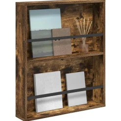 vidaXL Tijdschrift Rek Gerookt eiken 60 x 12 x 70 cm Bewerkt hout