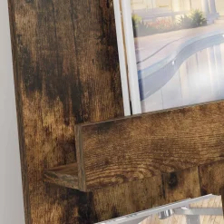 vidaXL Tijdschrift Rek Gerookt eiken 51 x 11 x 102 cm Bewerkt hout