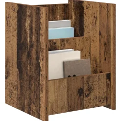 vidaXL Tijdschrift Rek met plank Oudhout 35 x 35 x 45 cm Bewerkt hout